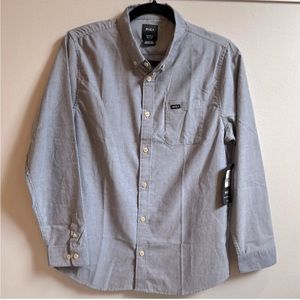 NWT RVCA Boys Thatll Do Long Sleeve Oxford Shirt. Size XL.